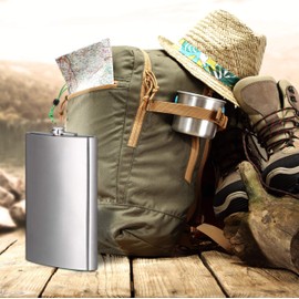 Relaxdays Flachmann XXL aus Edelstahl, Riesen Flachmann mit 1,8l Fassungsvolumen, klassisches Flachmann-Design, silber