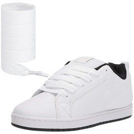 Endoto 20MM Fat Shoelaces for DC Sneakers,Chunky Thick Flat Wide Jumbo Shoe Laces Strings Replacement for Skate Shoes(Color:White,Size:45Inch)