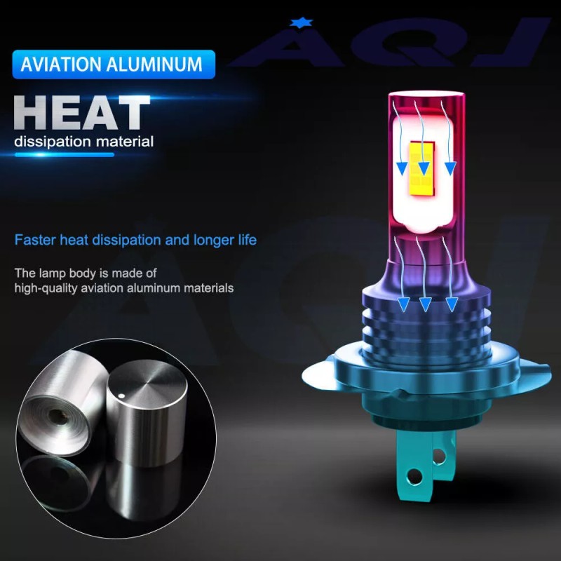 AUIMSOCO H7 2X LED Headlights High Low Bulbs Fanless Plug