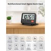 MeesMeek Digital Travel Alarm Clock, Black, 3.54 inch LCD Display,