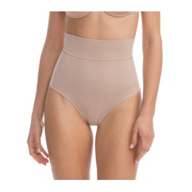 Farmacell Shape 600 (Nude, S) High-waisted shaping control thong with flat belly effect, 100% Made in Italy