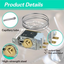 Upgraded 35839C Cold Control Thermostat Replacement compatible with Elkay/Halsey Taylor Water Cooler, Replaces 98773C Thermostat