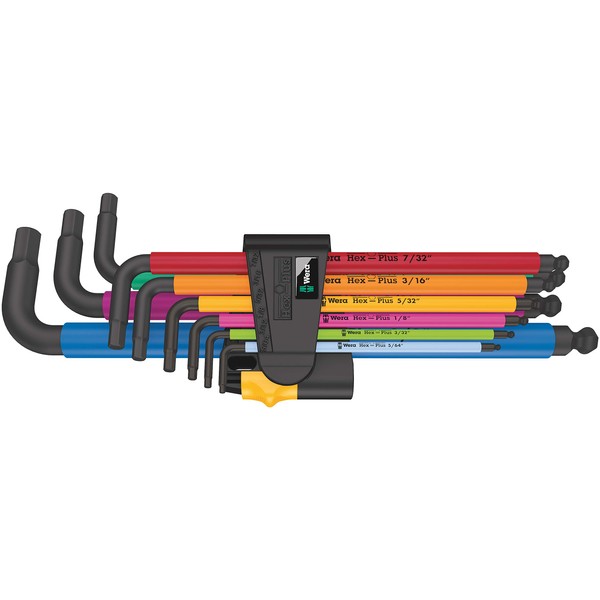 Wera 05022640001 950/9 Hex-Plus Multicolour Imperial 2 L-Key Set, Imperial,