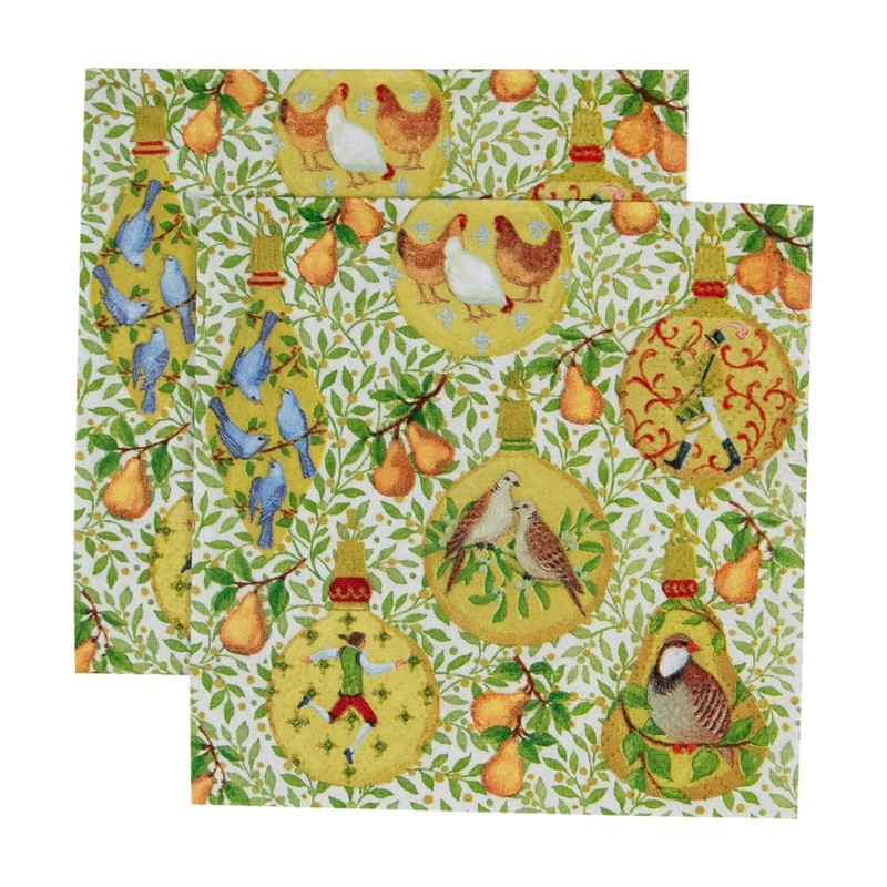 In A Pear Tree Cocktail Napkins - 20 Per Package