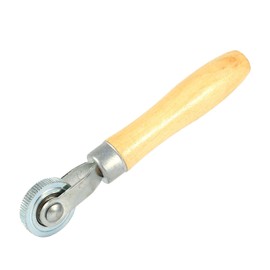 Eacam Wooden Handle Bearing Roller Tire Repair Tool with 4cm Wheel for Puncture Patch Tube Stitch, Lightweight and Portable, for Tubed Tyres