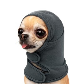 Yoolhamy Hundeschutz, Gehörschutz für Hunde, Angstzustände, beruhigende Kapuze, Ohrenschützer, Lärmschutz, Kopfbedeckung ohne Schütteln, Kopfwickel für die Fellpflege von Feuerwerk (Grau, S)