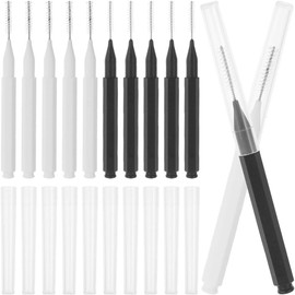 Cepillos para Cejas y Pestañas 60 Piezas con Tapa, Microcepillos Desechables Portátiles en Color Claro y Negro, Aplicadores para Laminado de Cejas y Extensiones, Herramientas
