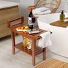 Axeman Premium Teak Shower Bench with Shelf – 24" 2-Tier