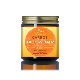 SULU ORGANICS Whipped Tallow Balm with Carrot Oil and Grass Fed Tallow for Face and Body, Natural Sunscreen- 4 ounces-Glass Jar