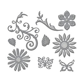 Spellbinders S5-143 Shapeabilities Positively Me Jewel Flowers and Flourishes Die Templates