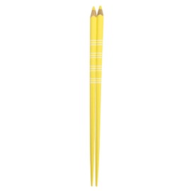 aoba Chopsticks Dishwasher Safe, Natural Wood Color Pencil Border Yellow 22.5 cm