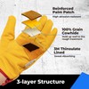 Winter Leather Work Gloves, Warm Thinsulate Lining for Cold Weather