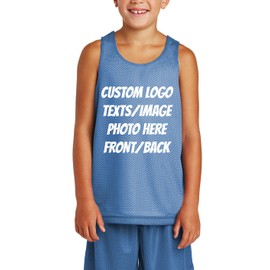 INK STITCH Unisex Youth Yst500 Custom Printing Logo Image Texts Mesh Reversible Tank Tops - Carolina (S)