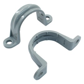 Kemcatui 12Pcs 1 1/2 Inch PVC Pipe Straps, Two Hole Plastic Conduit Clamp for Pipe, Cable, Tube Support