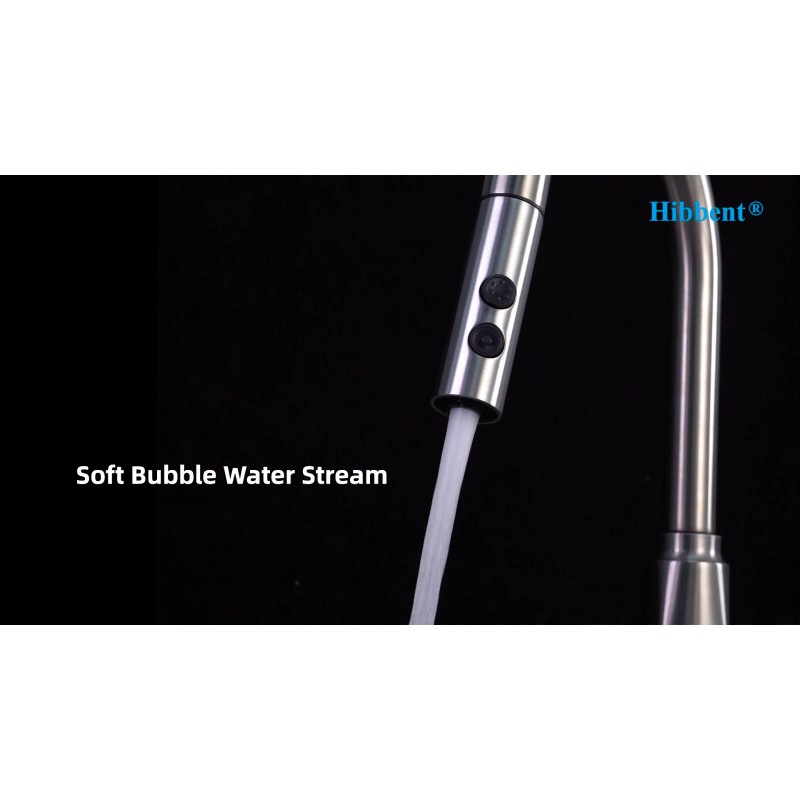 Hibbent Metal Pull Down Kitchen Faucet Head Replacement with 15