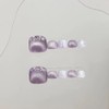 Lyvora Handmade False Nail for Feet, Crystal Rhinestones, Silver Glitter,