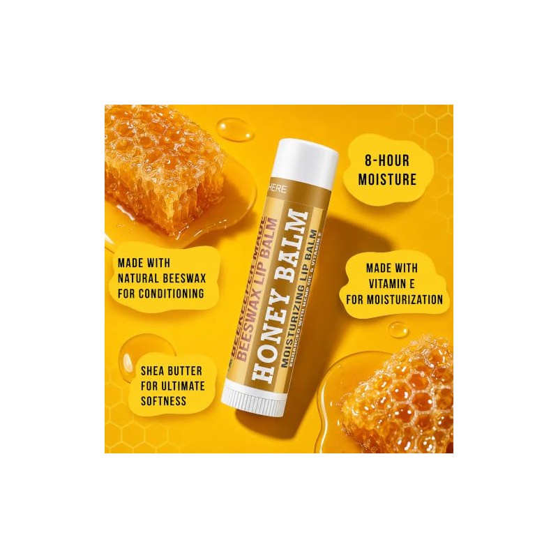 Beeswax Lip Balm 4 Pack | Honey, Peppermint, Coconut &