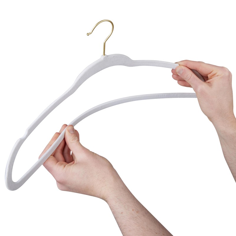 Simplify Slim Velvet Gold Hook Clothes Hangers 100 Pack |