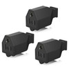 3Pack Straight Blade Plug, 2 Pole 3 Wire 125V 15A