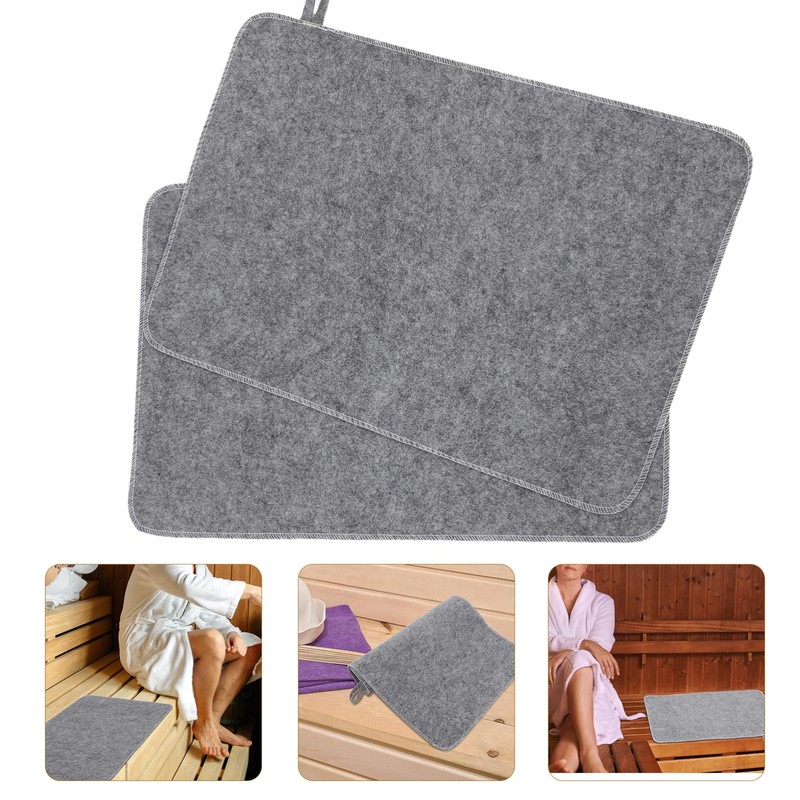 TOVINANNA 2pcs Sauna Seat Cushion Cover Heated Bath Floor Mat