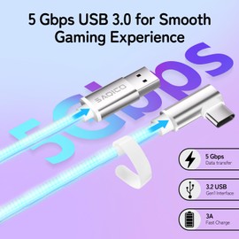 Saqico 16FT Link Cable for Meta Quest 3/ Quest 3S, for Oculus Quest 2/Pro/Pico 4, USB 3.0 Data Cable to USB C Link Cable with 5Gbps Super High Speed VR Accessories for Virtual Reality Quest Headset