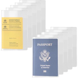 Clear Passport Cover, Waterproof Passport Protector Case, Vinyl Transparent Travel Boarding Pass Sleeve and ID Cards Holder Organizer, 10 Pack
