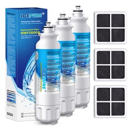 ICEPURE ADQ73613401 Replacement for LG LT800P, ADQ73613402, ADQ73613408, ADQ75795104, Kenmore 9490, 46-9490 and LT120F Air Filter, ADQ73214404, ADQ73334008, Refrigerator Water Filter, 3PACK