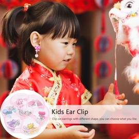 Clip On Earrings Princess Play Jewelry Earrings Set Resin Acrylic Clipon Earring Cartoon Dangle Eardrop For Little Girls Birthday