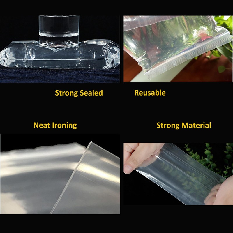 Asingeloo Clear Plastic Zip Storage Bags, 3"X 5" Transparent Small