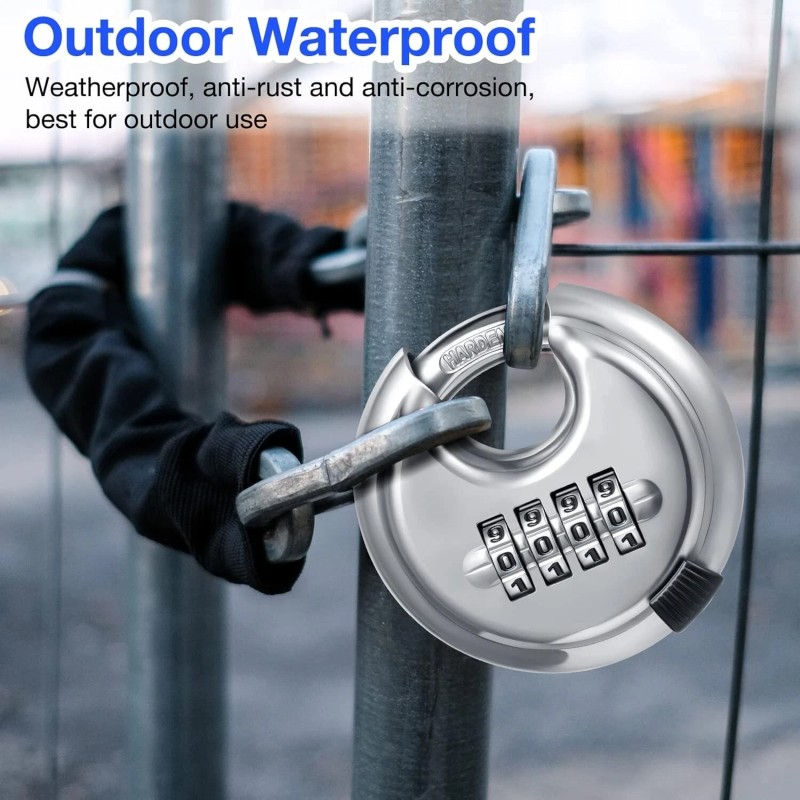 Kuahome 10 Packs 4 Digit Combination Locks Stainless Steel Disc