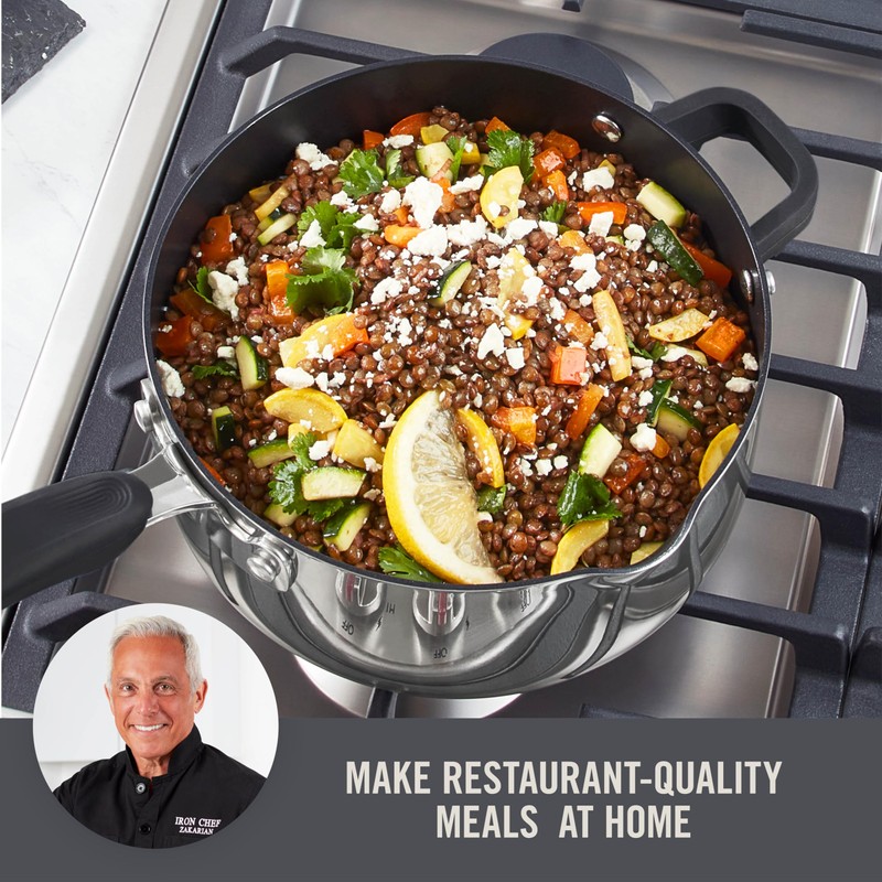 Zakarian x Dash TruPro® Nonstick Stainless Steel Stacking Sauce Pan
