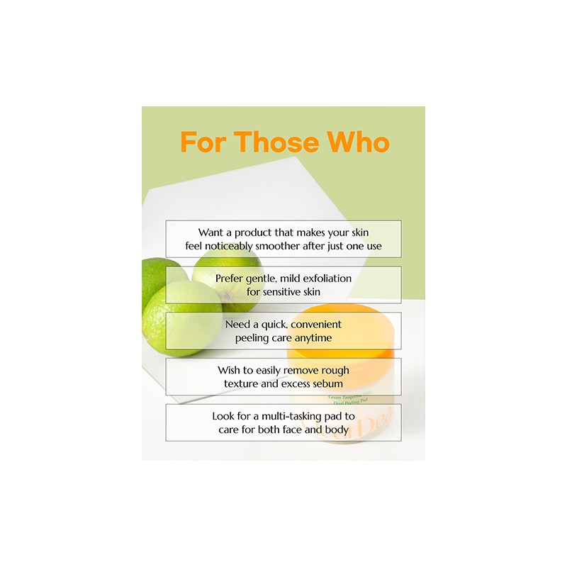 ClearDea. [ClearDea.]Green Tangerine Mild Dual Peeling Pad 140ml (50 pads)