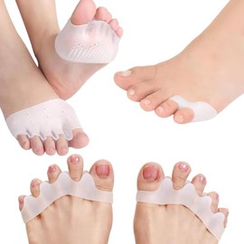 BOOSEN 3 Pares Separadores de Dedos Gel, Separador de Dedo del Pie de Cinco Reutilizables, Corrector Hallux Valgus, Ajuste Atletas Hombre y Mujer para Todos los Pies