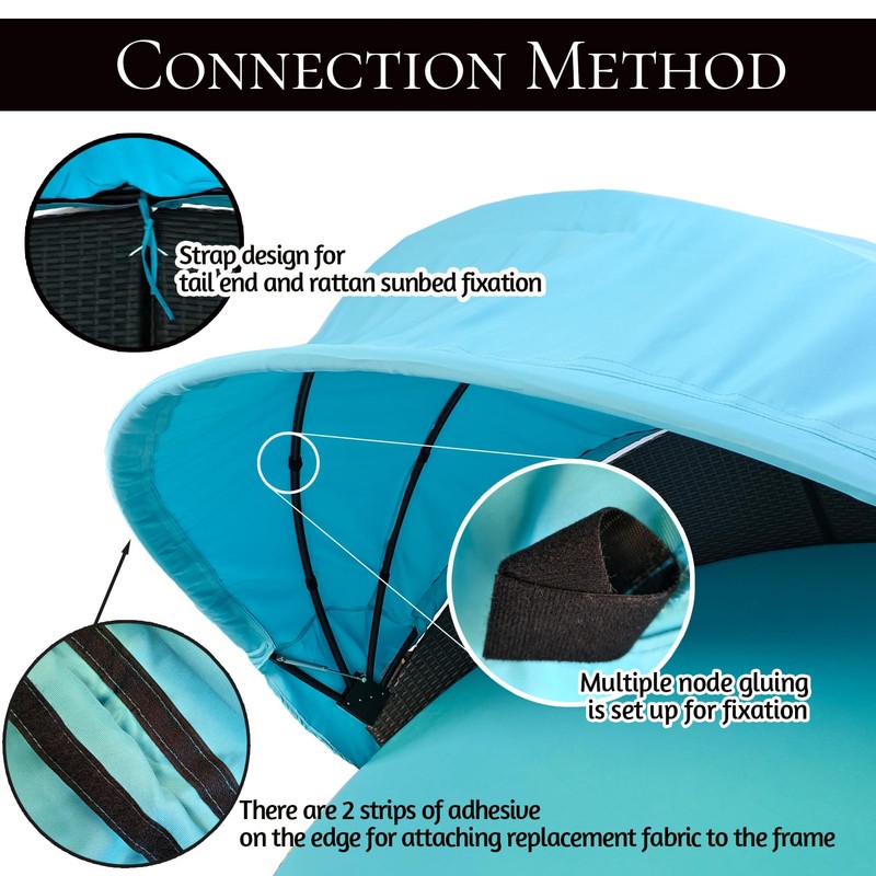 TQ369SM 84" Round Daybed Canopy Replacement Fabric, Patio Rattan Wicker