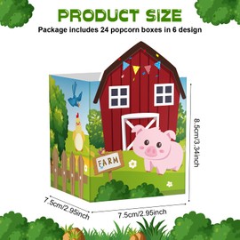 Pajean Set Farm Birthday Party Supplies Farm Animal Popcorn Boxes for Kids Farmhouse Birthday Snack Boxes Treat Goodie Boxes for Baby Shower Farm Birthday Party Favors