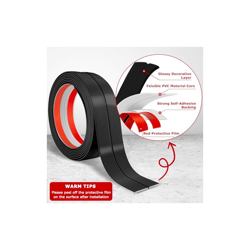 LSGCQ Protector de esquina de pared flexible, autoadhesivo, para despegar