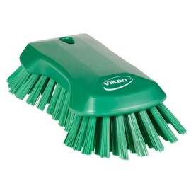 Vikan 38942 Extra Large Hand Brush, Multifunctional, Slip-Resistant Cleaning Tool, Extra Stiff Polypropylene & Polyester Bristle, 9.1", Green