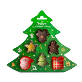 DECORA 0255097 Mini Plastic Cookie Cutter Christmas Jewellery Set of 6