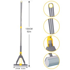 Masthome Sponge Mop, Roller Mop with 3 Super Absorbent Sponge Mop Refills, Self Squeeze Sponge Mop for Tile Marble Laminate Floor Cleaning
