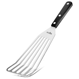 AGRUS Fish Spatula Stainless Steel, Large Size 13 inch, Blade 9 inch, Plastic Handle, Slotted Flexible Metal, Fish Turner Spatula