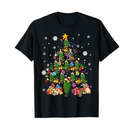 Santa Eclectus Birds Christmas Tree Lights Santa Parrots T-Shirt