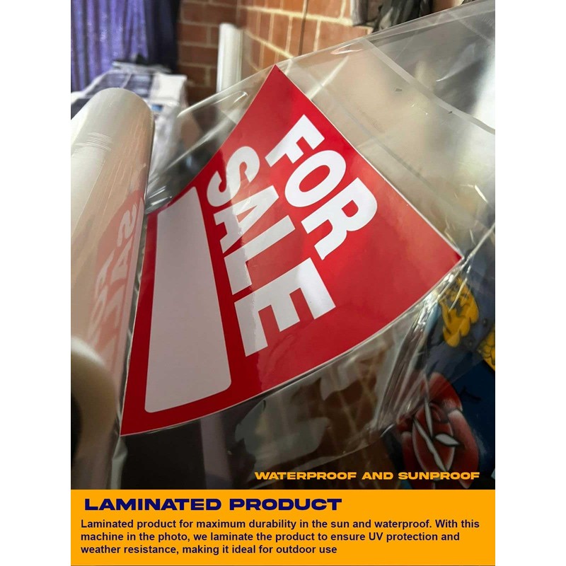 Generic For Sale Sign Stickers 2 Pack | Red, Rectangular,