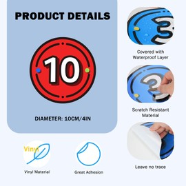 40Pcs Line Up Spots for Classroom Floor, 4 Inches Colorful Numbers Stickers for Back to School, Self-Adhesive Dry Erase Circle Dots for Preschool Kindergarten Elementary Teachers