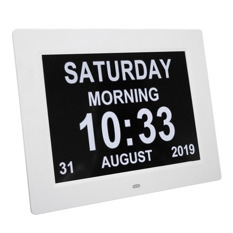 10 Inch Digital Calendar Clock 8 Languages Auto Dimming Electronic