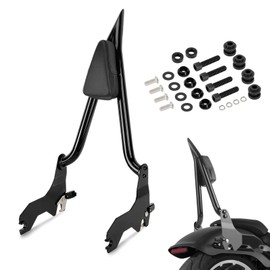 PSLER 24.4 Inch Rear Passenger Sissy Bar Backrest Assembly - Fat Bob Sissy Bar, Steel Frame with High-Density Padding, Fits for Softail Fat Bob 114 FXFB FXFBS 2018-2025, Black