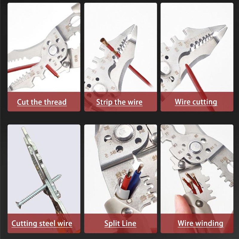 FGXY Wire Strippers, Multifunctional Wire Stripper Crimper Cable Cutter Pliers,