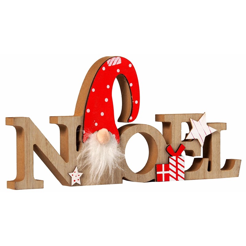 SiL Interiors Gonk NOEL Christmas Free Standing Word Ornament Decoration