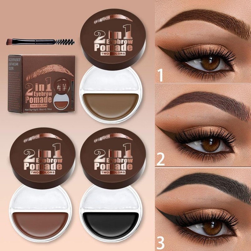 Bluemega Crema de Cejas Bicolor 2 en 1 y Gel