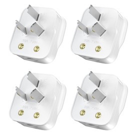 HITRENDS AC Power Adaptor 3 Pin Replacement Top Plug, Extension Cord Replacement Plug, 10 Amp 250 Volt 2500 Watt Electrical Plug, White