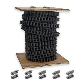 PGN #41 Roller Chain - 50 Feet + 5 Free Connecting Links - Carbon Steel Chains for Bycicles, Mini Bikes, Motorcycles, Go-Karts, Home and Industrial Machinery